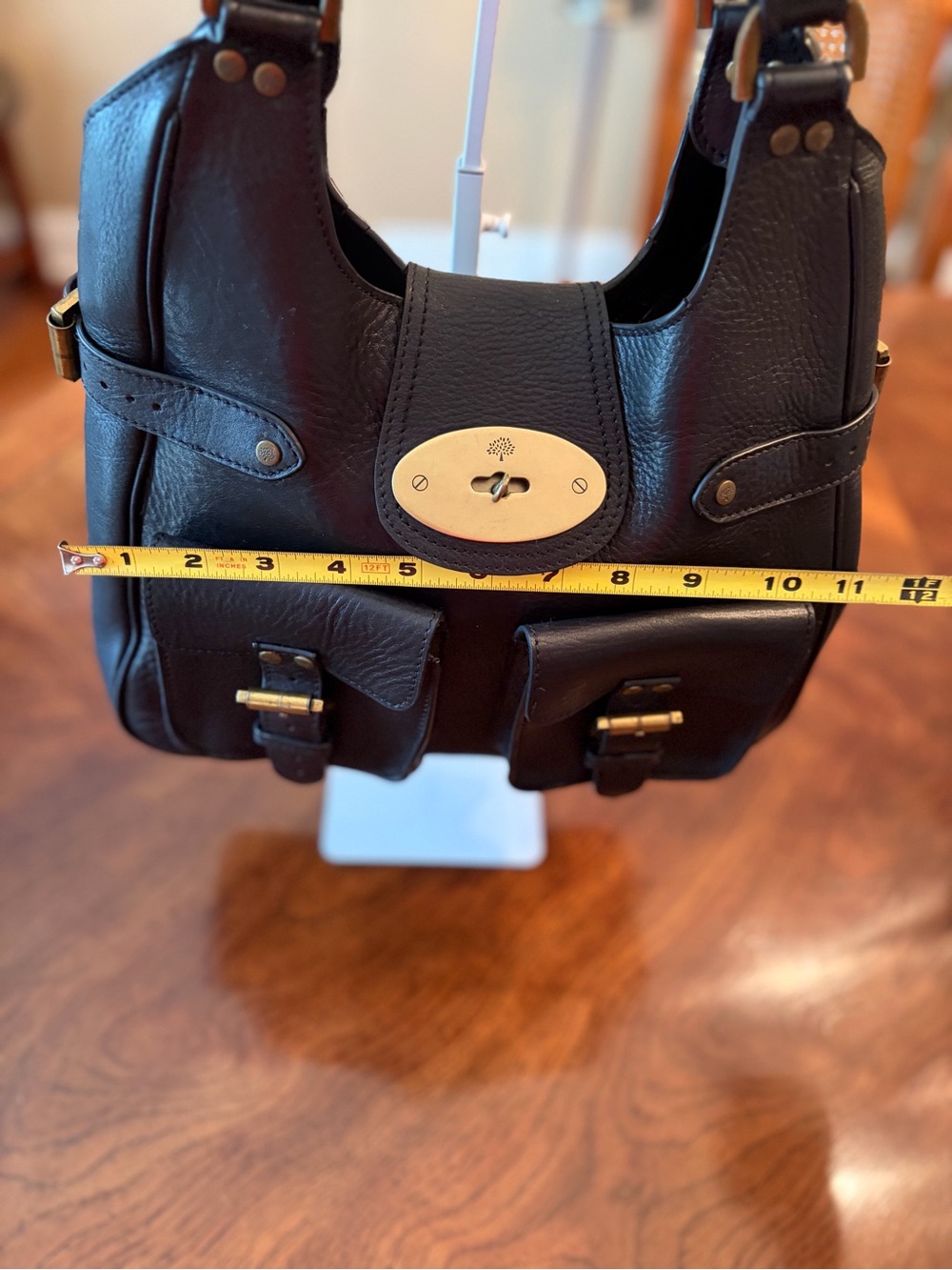 Mulberry Classic Black Leather in “Annie” Hobo Style Bag in EUC - Picture 9 of 13